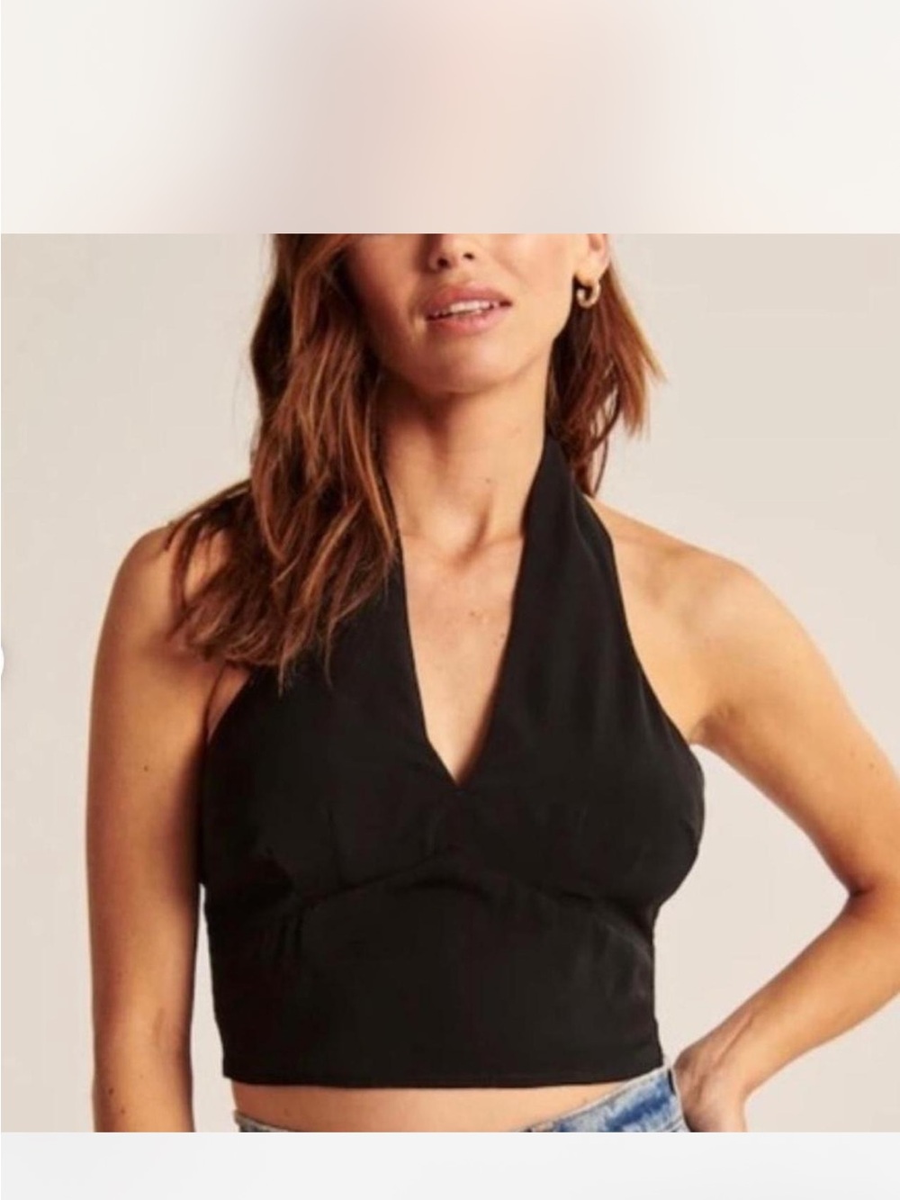 Abercrombie & Fitch Black Halter Crop Top